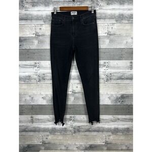 Agolde Women's Black Ankle Jeans 28 Raw Hem